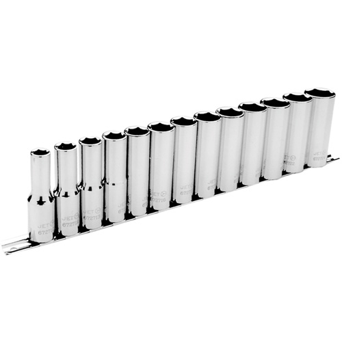 JET 601314 SS1213DM-6 6-Point Metric Socket Set, 13 Pcs, Impact, 1/2" Drive Size, Deep