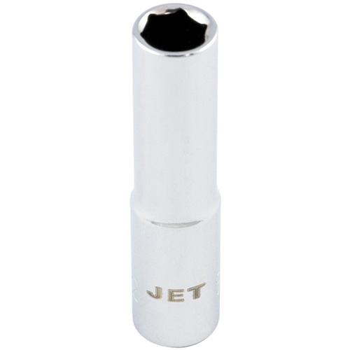 JET 670308 Douille chrom&eacute;e, Chocs, 1/4", Prise 1/4", 6 pans, Profond