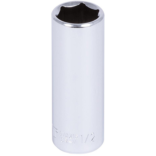 JET 670316 Douille chrom&eacute;e, Chocs, 1/2", Prise 1/4", 6 pans, Profond