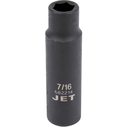 JET 682214 Impact Socket, Impact/Power, 7/16", 1/2" Drive, 6 Points, Deep