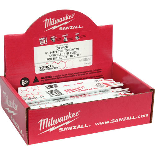 Milwaukee 48-01-7784 The Torch Sawzall&reg; Blade, Bi-Metal, 18 TPI, 6" L x 1" W
