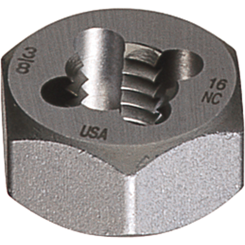 Cle-Line C77624 Hexagon Rethreading Dies, Bright Finish, Filet de 5/8"-11, Acier rapide