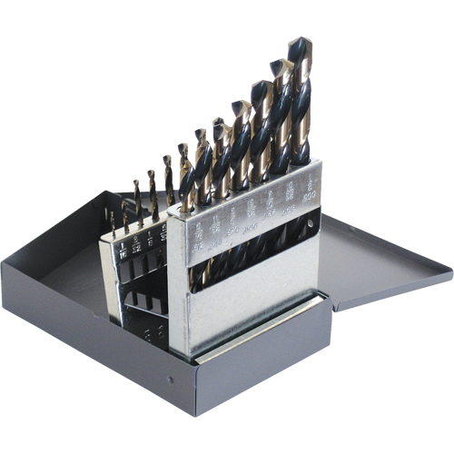 Walter Surface Technologies C18124 CLE-LINE Drill Sets, 15 Pieces, High Speed Steel