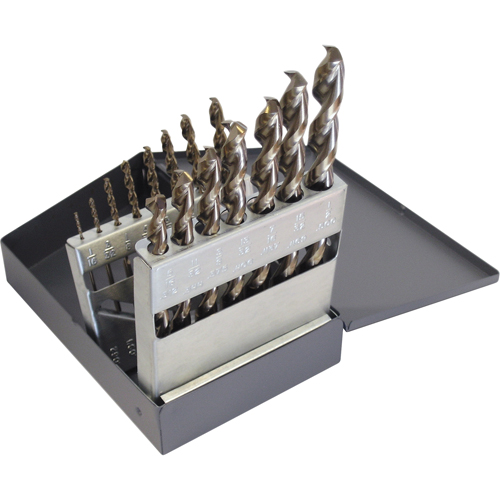 Walter Surface Technologies C00901 CLEVELAND Drill Sets, 15 Pieces, High Speed Steel