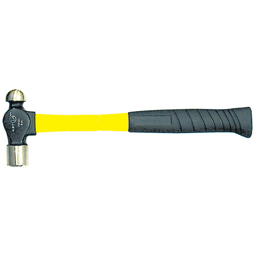 JET 740161 Heavy-Duty Fibreglass Handle Ball Pein Hammer, 8 oz. Head Weight, Plain Face, Cushion Handle