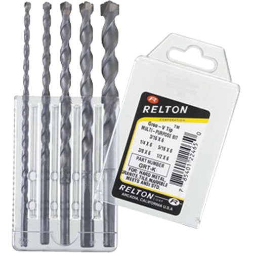 RELTON GrooV Tip MultiPurpose Specialty Drill Bit Sets, 5 Pieces