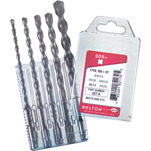 Relton 207-K5 SDS+ Drill Sets, 5 Pieces, Alloy Steel