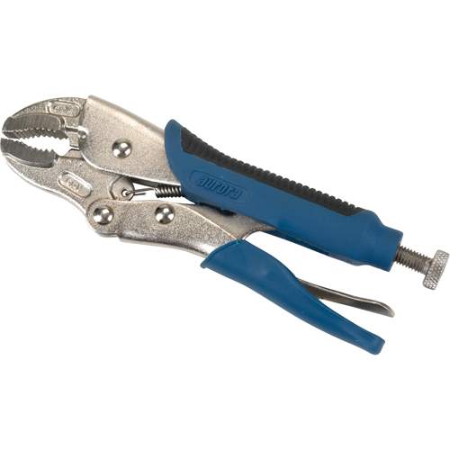 Aurora Tools TJZ092 Locking Pliers with Wire Cutter, 7" Length, Curved Jaw