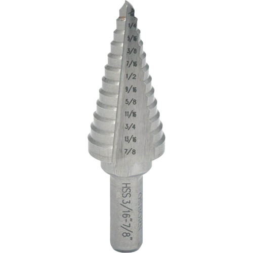 Clarkson Osborn DR70005 Foret &eacute;tag&eacute; progressif, 1/4" - 3/8", Incr&eacute;ments de 1/8", Acier rapide
