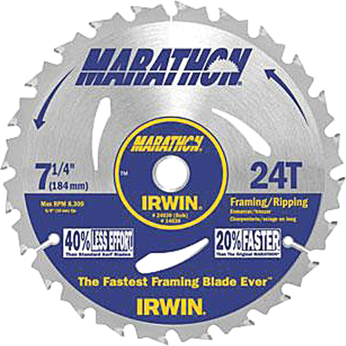 Irwin 14030 Lames de scie pour entrepreneur - Lames de scie Marathon, 7-1/4", 24 dents