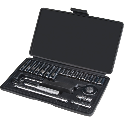 Aurora Tools TLV356 Socket Set, 22 Pcs, 1/4" Drive Size, Deep