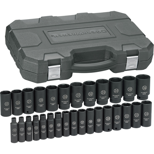 Gearwrench 84935N Jeu de douilles, 29 Mcx, Chocs, Prise de 1/2", Profond