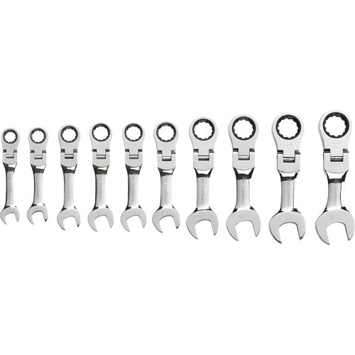Gearwrench 9550 Stubby Wrench Set, Combination, 10 Pieces, Metric