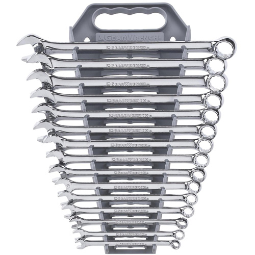 Gearwrench 81902 12-Point Long Pattern Wrench Set, Combination, 15 Pieces, Metric