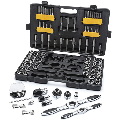 Gearwrench 82812 Jeu de tarauds et fili&egrave;res SAE/m&eacute;triques &agrave; rochet, 114 Morcea