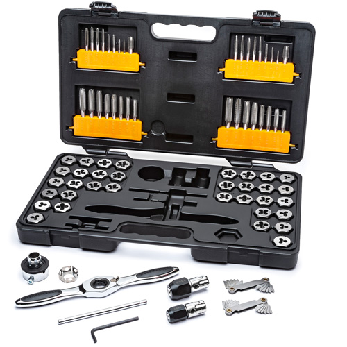 Gearwrench 3887 SAE/Metric Ratcheting Tap & Die Set, 77 Pieces