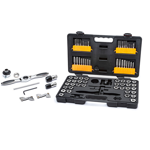 Gearwrench 3887 SAE/Metric Ratcheting Tap & Die Set, 77 Pieces