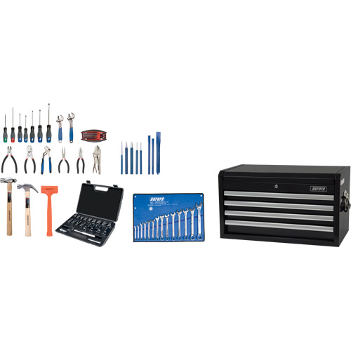 Aurora Tools TLV421 Starter Tool Set with Steel Chest, 70 Pieces