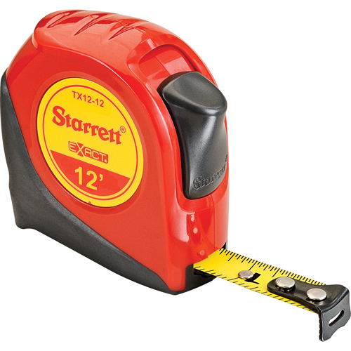 Starrett KTX12-12-N Ruban &agrave; mesurer, 1/2" x 12', Marques de goujon 1/16"