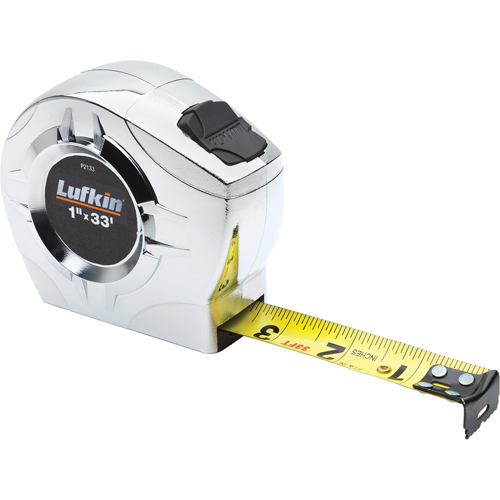 Lufkin By Crescent P2133DN Tape Measure Chrome Engineers, 1" x 33', in./ft. Graduations