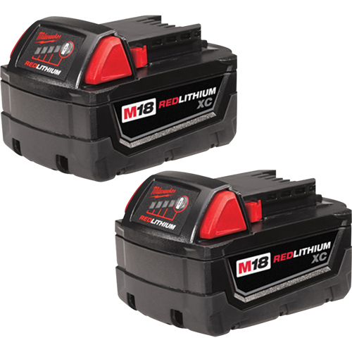 Milwaukee 48-11-1822 M18 Redlithium Batteries, Lithium-Ion, 18 V, 3 A