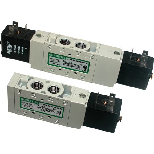 Numatics L11BA452O000030 Pilot 5-Way 2-Position 4-Way Solenoid Valves, 1/8" Pipe, 150 PSI