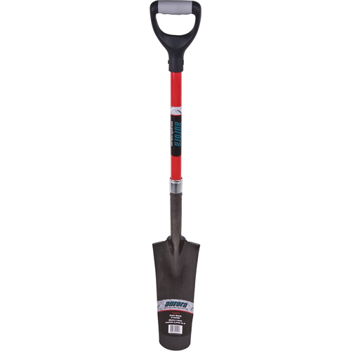 Aurora Tools TLZ470 Heavy-Duty Drain Spade, Carbon Steel, 14" x 5-1/2" Blade, 29" L, D-Grip Handle