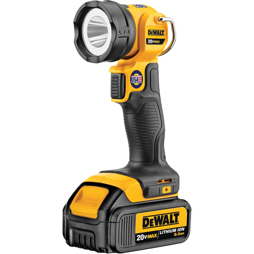 DEWALT DCL040 Lampe de travail Max, DEL, 110 lumens, 11 hres de fonctionnement, Bloc-pile Rechargeable, Plastique