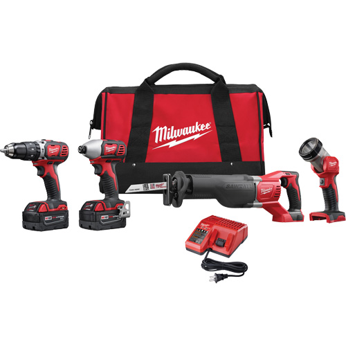 Milwaukee 2696 24 M18 Cordless Tool Combo Kit Lithium Ion 18 V