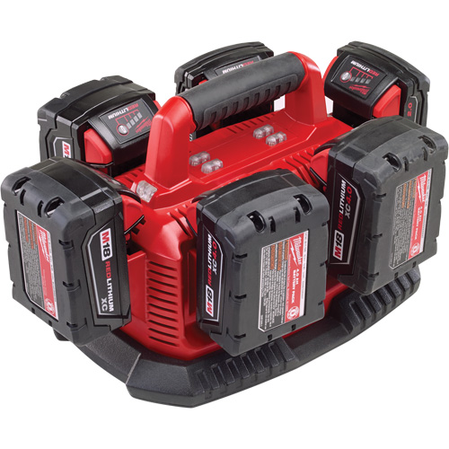 Milwaukee 48-59-1806 M18 Six Pack Sequential Charger, 18 V, Lithium-Ion