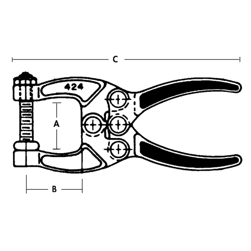 DESTACO 424 Plier Hold-Down Clamps - 424 Series