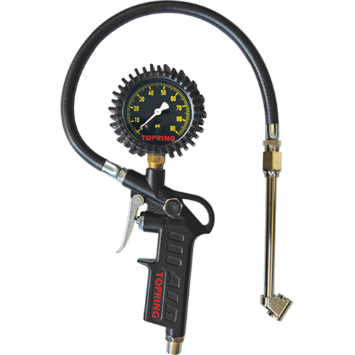 Topring 63.710 Tire Pressure Gauges - Dual Wheel Type- Pistol Grip Dial Inflator Gauges