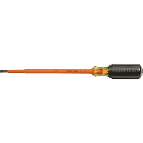 Klein Tools 601-7-INS Tournevis d'&eacute;b&eacute;nisterie &agrave; pointe plate isol&eacute;s
