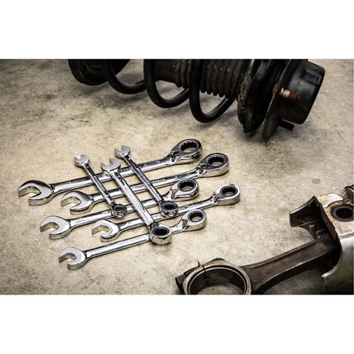 Gearwrench 9543 72-Tooth 12-Point Reversible Ratcheting Wrench Set, Combination, 8 Pieces, Metric