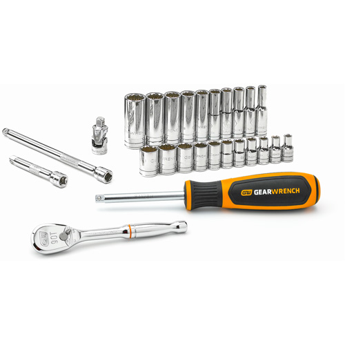 Gearwrench 80313 12-Point SAE Mechanics Tool Set, 26 Pcs, 1/4" Drive Size
