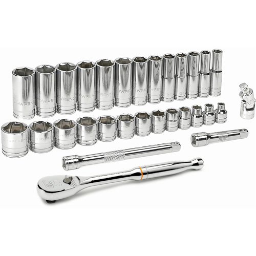 Gearwrench 80569 6-Point SAE Mechanics Tool Set, 30 Pcs, 3/8" Drive Size, Deep
