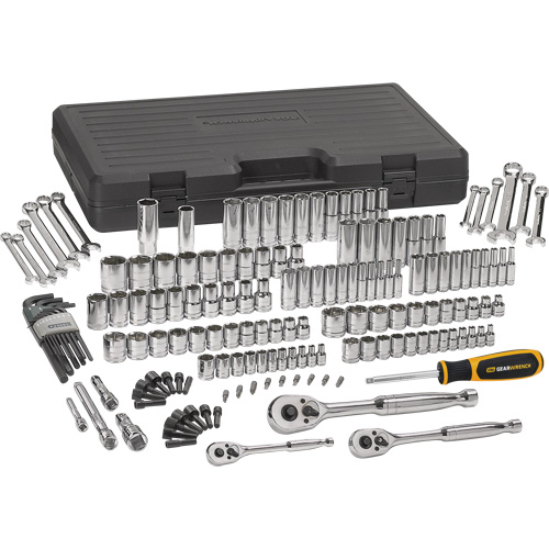 Gearwrench 80932 1/4", 3/8" & 1/2" Drive 6 Point Standard & Deep SAE/Metric Mechanics Tool Set