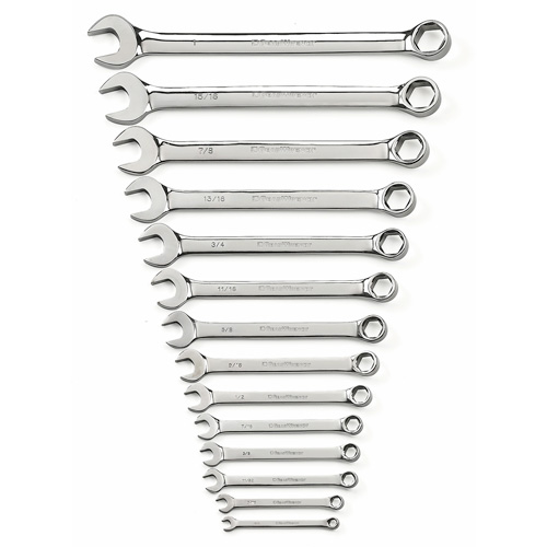 Gearwrench 81924 6-Point Wrench Set, Combination, 14 Pieces, Imperial