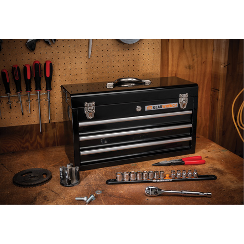 Gearwrench 83151 Boîte &agrave; outils portative, 20" la, 3 tiroirs, Noir