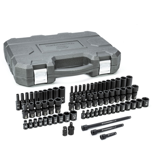 Gearwrench 84903 Jeu de douilles universelles &agrave; 6 pans SAE/m&eacute;triques, 71 Mcx, Chocs, Prise de 1/4", Profond