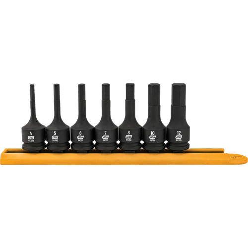 Gearwrench 84912 Hex Bit Impact Metric Socket Set, Hex, 3/8" Drive, 7 Pcs
