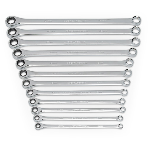 Gearwrench 85988 72-Tooth 12 Point XL GearBox Double Box Wrench Set, Ratcheting Box, 12 Pieces, Metric