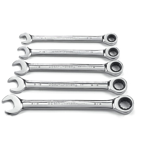 Gearwrench 93005 Jeu de cl&eacute;s &agrave; cliquet SAE &agrave; 12 pans et 72 dents, Combinaison, 5 morceaux, Imp&eacute;rial