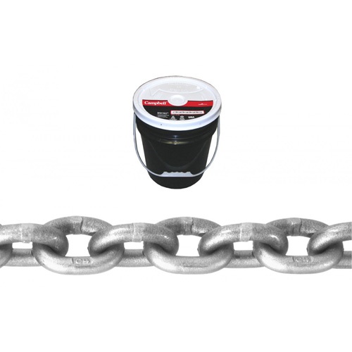 Campbell T0181613 High Test Chain, Carbon Steel, 3/8" x 75' (22.9 m) L, Grade 43, 5400 lbs. (2.7 tons) Load Capacity
