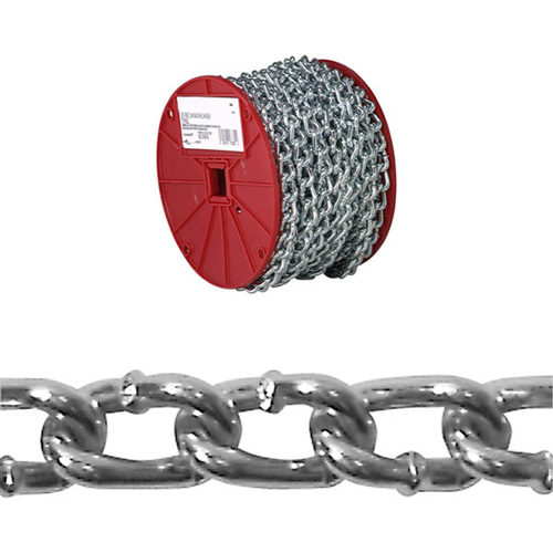 Campbell T0722527 Chaîne torsad&eacute;e, Acier &agrave; faible teneur en carbone, 2/0 x 70' (21,3 m) l, Charge d'utilisation 520 lb (0,26 tonne)