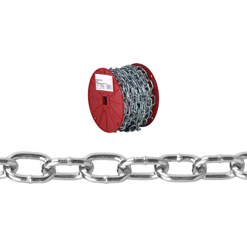Campbell T0722957 Passing Link Chain, Low Carbon Steel, 2/0 x 50' (15.2 m) L, 450 lbs. (0.225 tons) Load Capacity