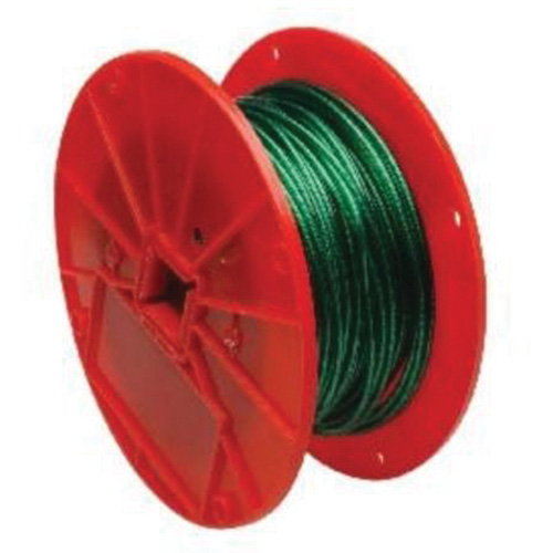 Campbell 7000197 Wire Cable, 250' (76.2 m) x 1/16", 28 lbs. (0.014 tons), Vinyl Coated