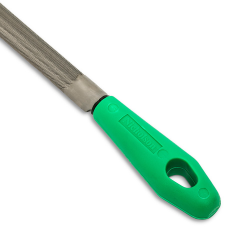 Nicholson By Crescent 21745N Double Cut File with Green Handle, Half Round, 8", Bastard