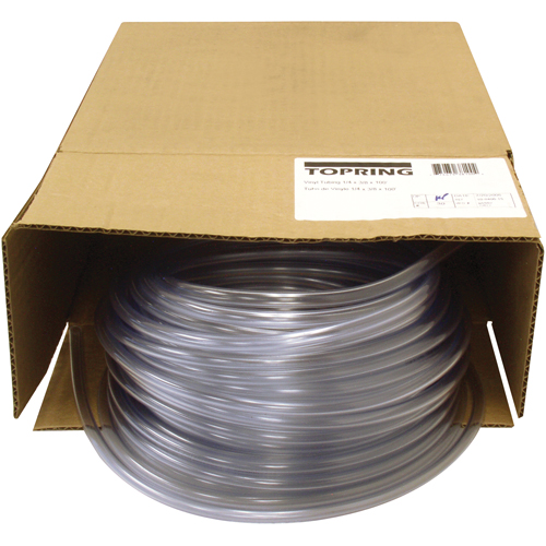 Topring 38.100 Tube, Air/Eau, 0,375" DE x 100' lo, PVC, Transparent, 55 psi @ 20°C
