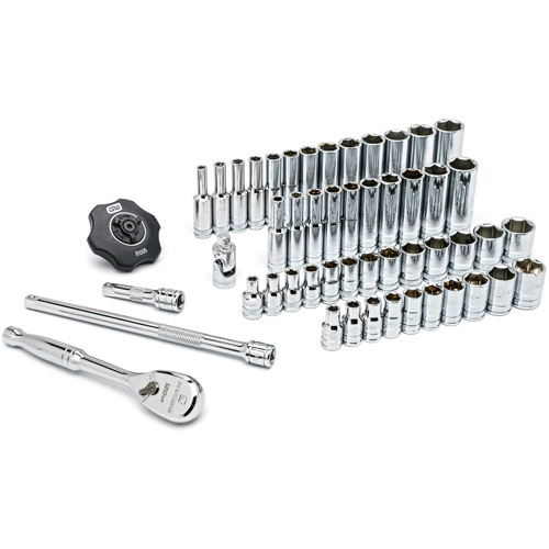 Gearwrench 80300P 6 Point 120XP SAE/Metric Mechanics Tool Set, 51 Pcs, 1/4" Drive Size, Deep